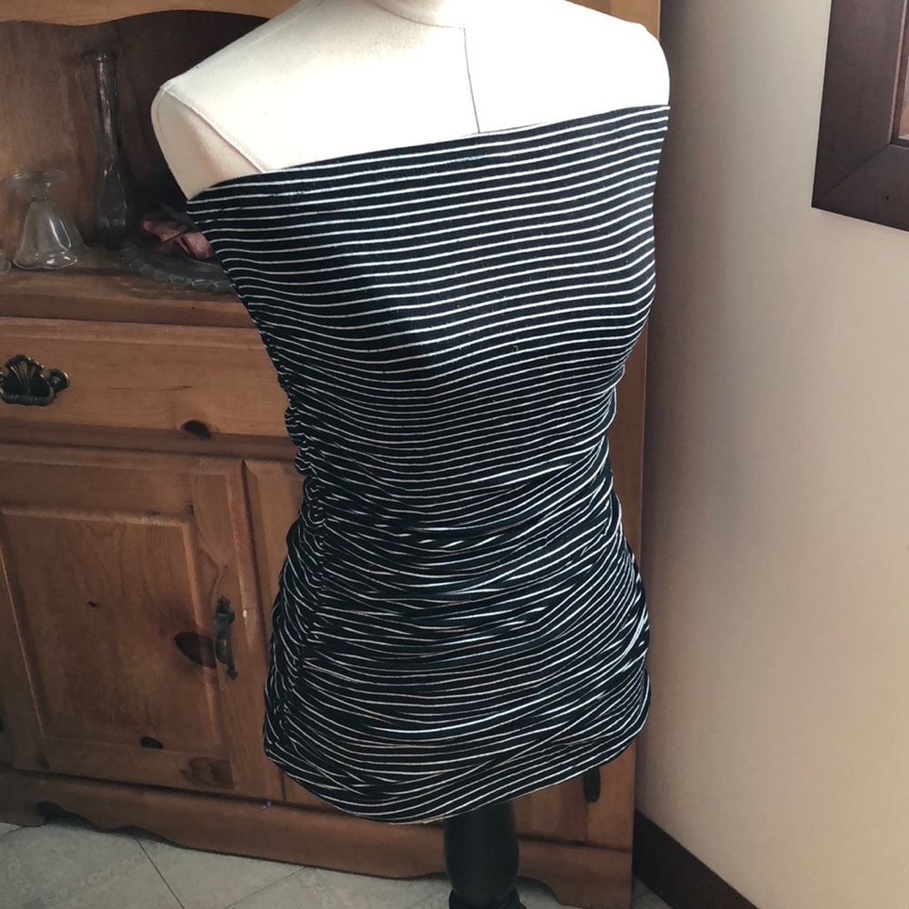 Klik Strapless Black & White Striped Halter Top 😍